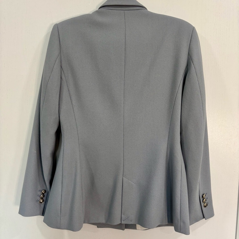 Zara Women's Blue Double Breasted Blazer with Gold/Black Buttons. - Picture 6 of 7